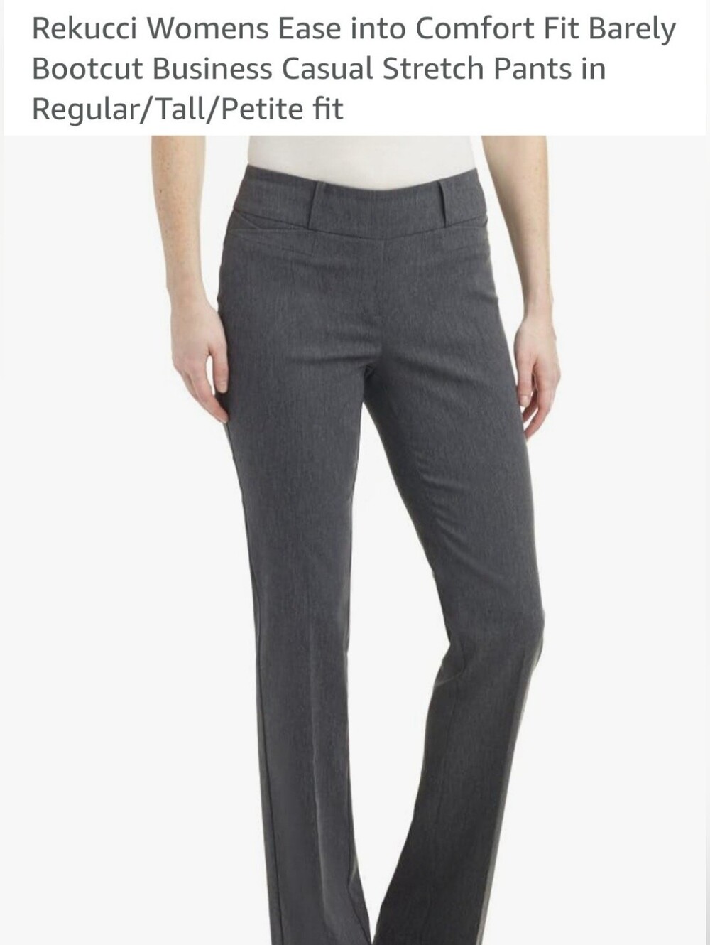 Rekucci Gray Barely Bootcut Stretch Pants, 16P